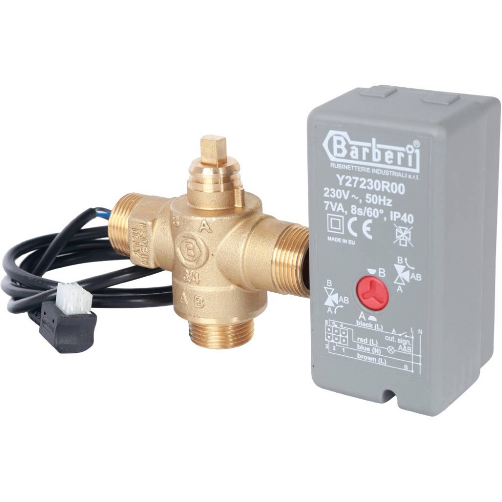 3-Ходовой зональный клапан, сервопривод 230V, с кабелем 1м., НР 3/4